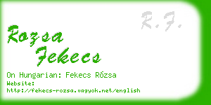 rozsa fekecs business card