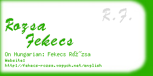 rozsa fekecs business card